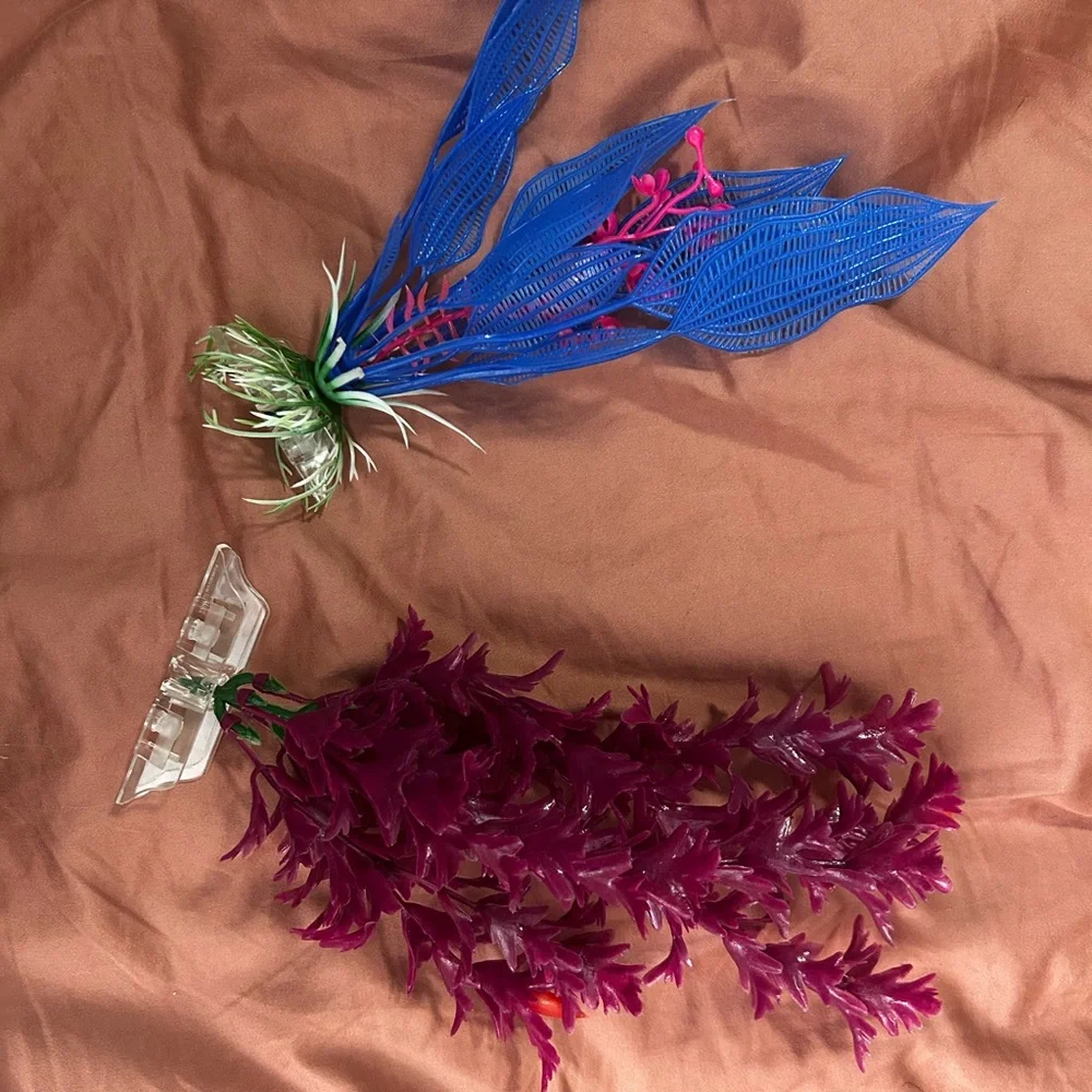Artificial Aquarium Plants in Blue and Purple
